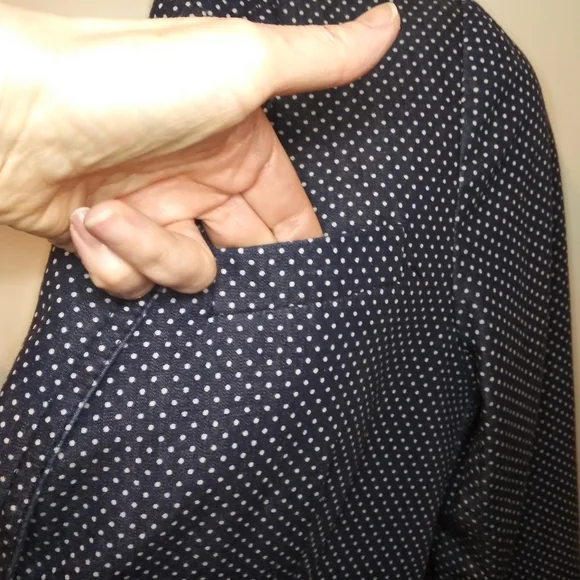 J. Crew Indigo Denim & White Polka Dot Schoolboy Blazer, Style# 40203 - Picture 5 of 16